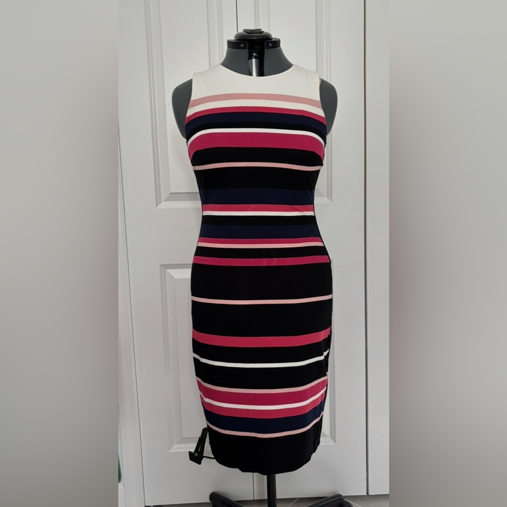 White House Black Market body shaper lined cotton knit dress.